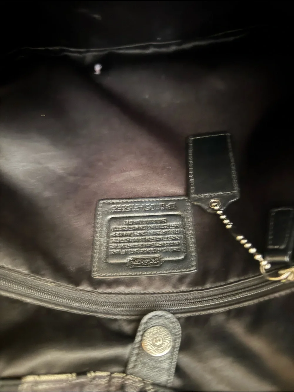 Coach Black Jacquard Signature Shoulder Bag with Top Handles